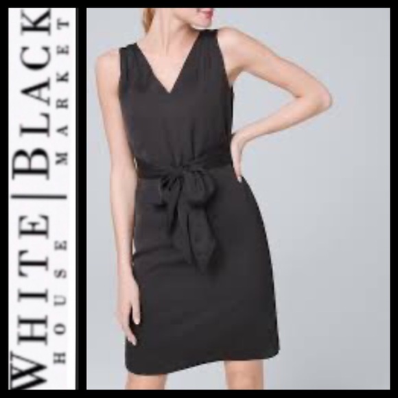 NWT WHBM Crepe Belted Sheath Dress - Picture 2 of 7